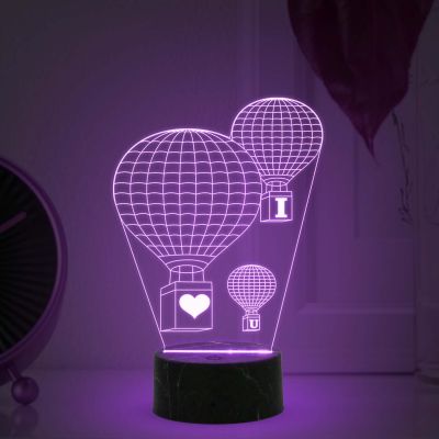 3D Illusion I love U Air Balloon Acrylic Led Night lamp 16 Color Changing Light with Remote Control  Kids Room Decor Light